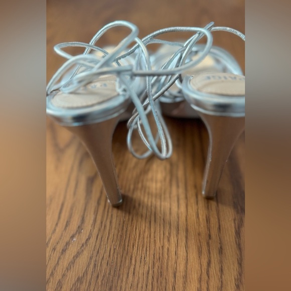 NWT Paige Silver Strappy High Heel Sandals size 8 - Picture 8 of 10